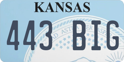 KS license plate 443BIG