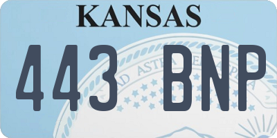 KS license plate 443BNP