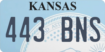 KS license plate 443BNS