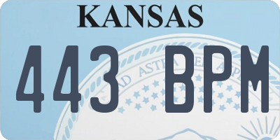 KS license plate 443BPM