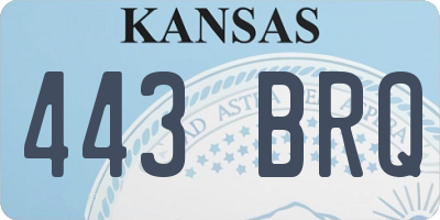 KS license plate 443BRQ