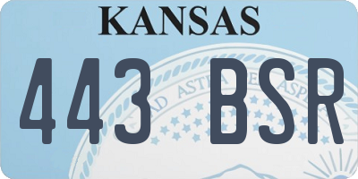 KS license plate 443BSR