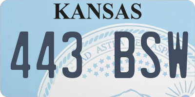 KS license plate 443BSW