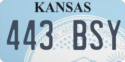 KS license plate 443BSY