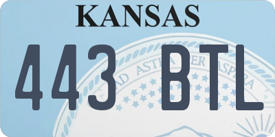 KS license plate 443BTL