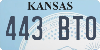 KS license plate 443BTO