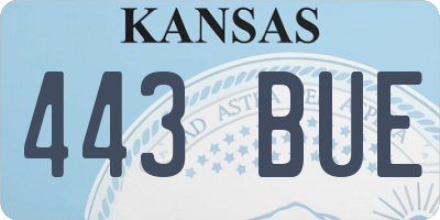 KS license plate 443BUE