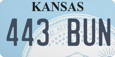 KS license plate 443BUN