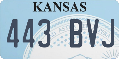 KS license plate 443BVJ