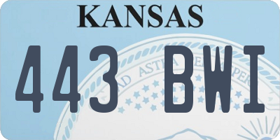 KS license plate 443BWI