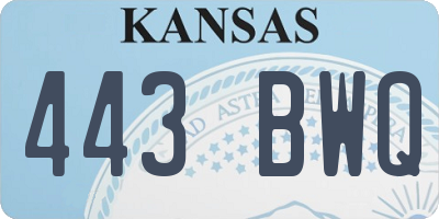 KS license plate 443BWQ