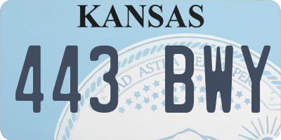 KS license plate 443BWY