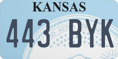 KS license plate 443BYK