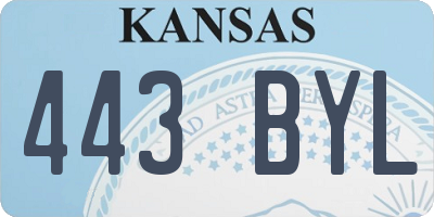 KS license plate 443BYL