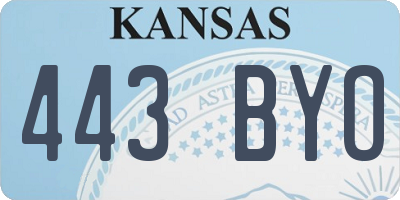 KS license plate 443BYO