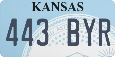 KS license plate 443BYR