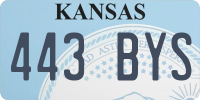 KS license plate 443BYS