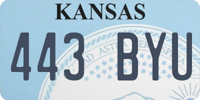 KS license plate 443BYU