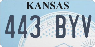 KS license plate 443BYV
