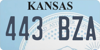 KS license plate 443BZA