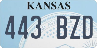 KS license plate 443BZD