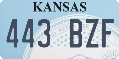 KS license plate 443BZF