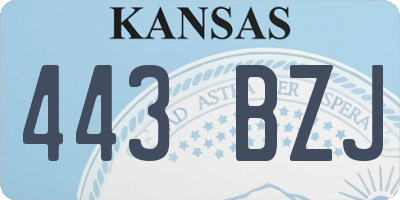KS license plate 443BZJ