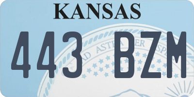 KS license plate 443BZM