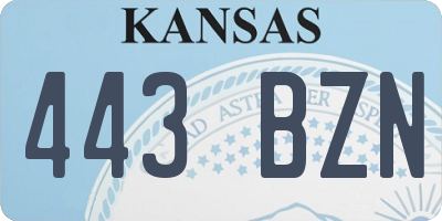 KS license plate 443BZN