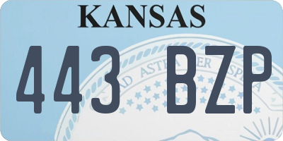 KS license plate 443BZP
