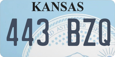 KS license plate 443BZQ