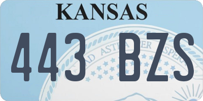 KS license plate 443BZS