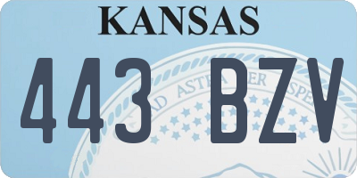 KS license plate 443BZV