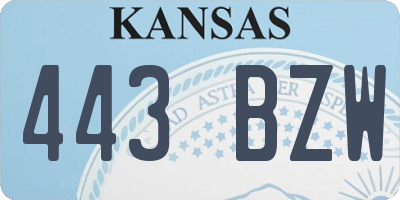 KS license plate 443BZW