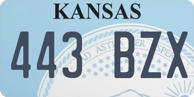 KS license plate 443BZX