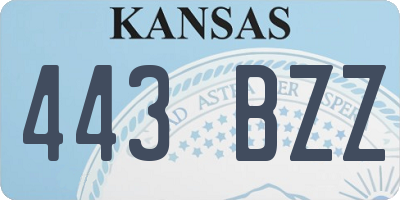 KS license plate 443BZZ