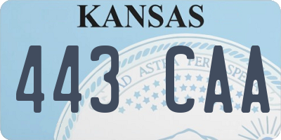 KS license plate 443CAA