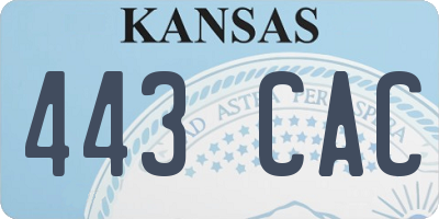 KS license plate 443CAC