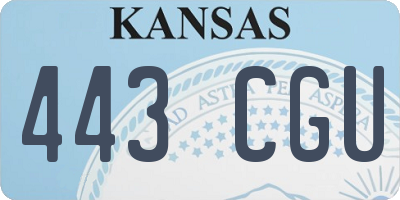 KS license plate 443CGU