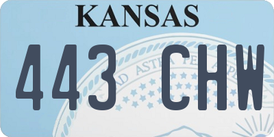 KS license plate 443CHW