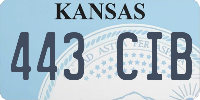 KS license plate 443CIB