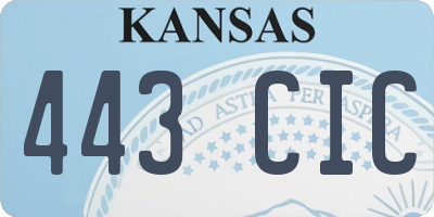 KS license plate 443CIC