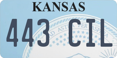 KS license plate 443CIL