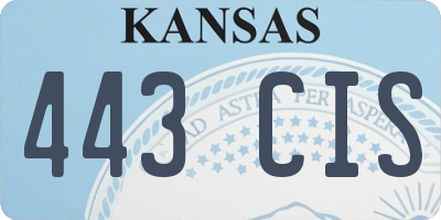 KS license plate 443CIS