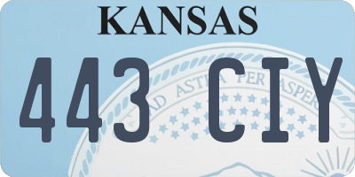 KS license plate 443CIY