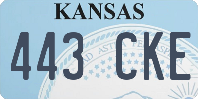 KS license plate 443CKE