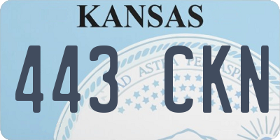 KS license plate 443CKN