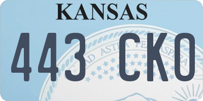 KS license plate 443CKO