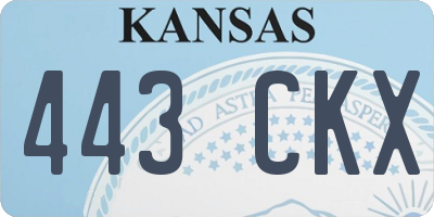 KS license plate 443CKX
