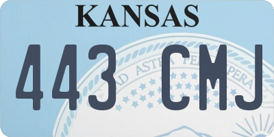 KS license plate 443CMJ
